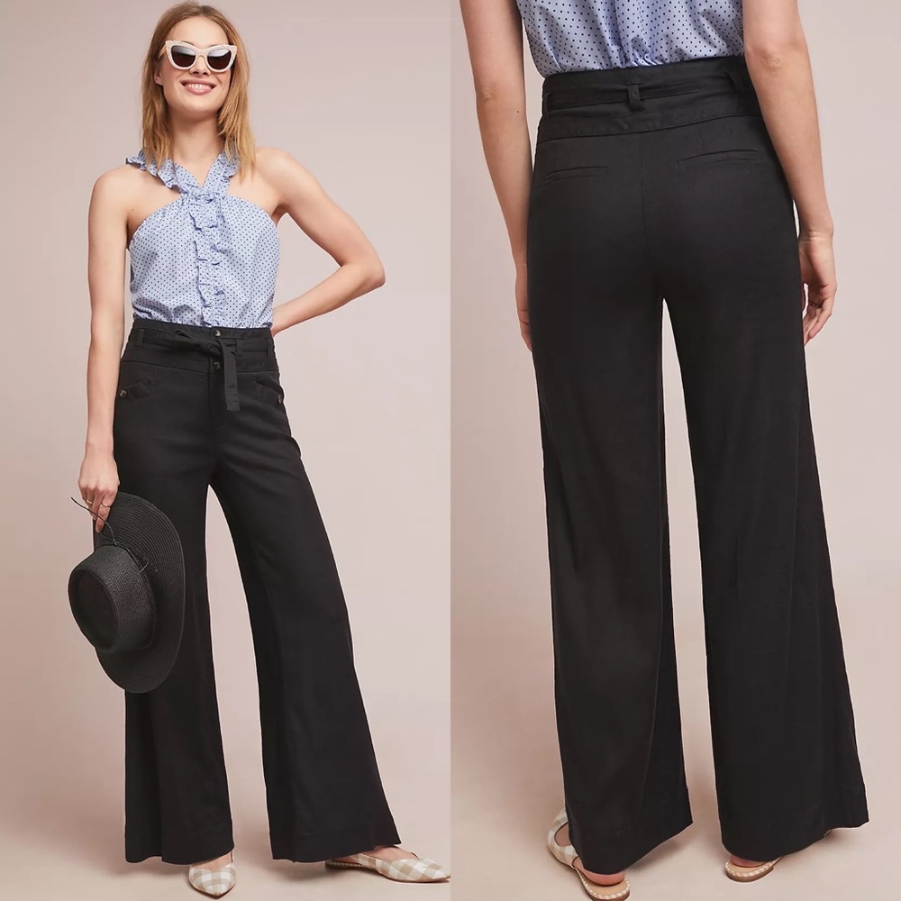 Anthropologie by Anthropologie Nellie Trousers High Rise Wide Leg Trouser